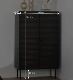 Discount Wohnen Wohnzimmer Schrank mit dunklem Furnier in Braun - Wega