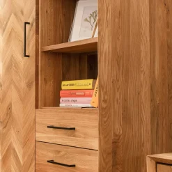 Discount Wohnen Wohnzimmer Schrank mit Tür Fischgrät Optik - Kerfa