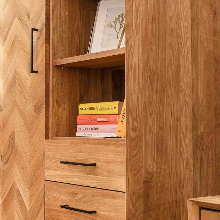 Discount Wohnen Wohnzimmer Schrank mit Tür Fischgrät Optik - Kerfa