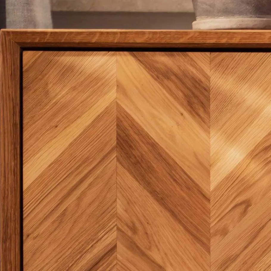 Discount Wohnen Wohnzimmer Schrank mit Tür Fischgrät Optik - Kerfa