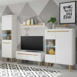 Best Wohnen Wohnzimmer Schrankset im Skandi Design - Ginko (vierteilig)