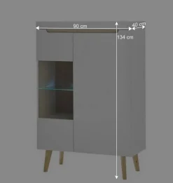 Best Wohnen Wohnzimmer Schrankset im Skandi Design - Ginko (vierteilig)