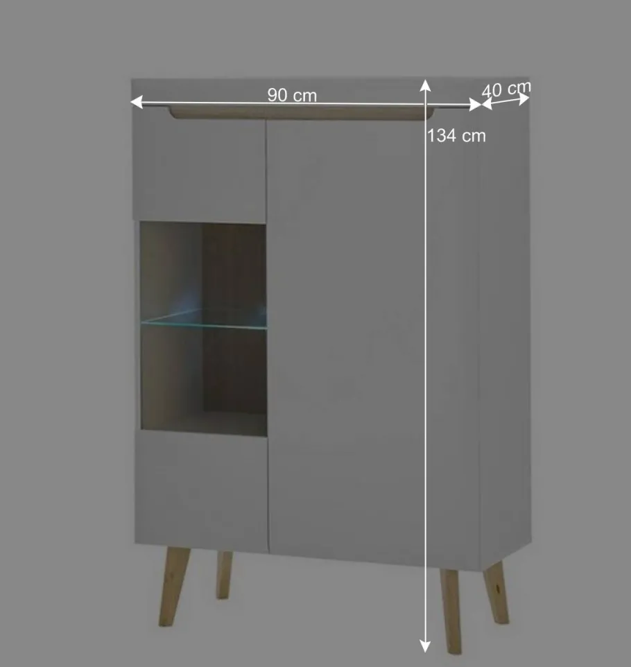 Best Wohnen Wohnzimmer Schrankset im Skandi Design - Ginko (vierteilig)