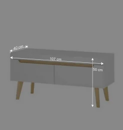 Best Wohnen Wohnzimmer Schrankset im Skandi Design - Ginko (vierteilig)