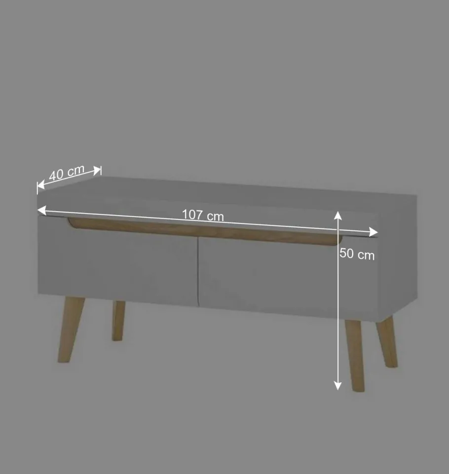 Best Wohnen Wohnzimmer Schrankset im Skandi Design - Ginko (vierteilig)