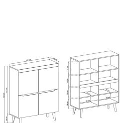 Wohnen Wohnzimmer Schränke Skandi - Olcian (vierteilig)