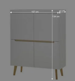 Wohnen Wohnzimmer Schränke und Wandboard Set - Ginko (vierteilig)