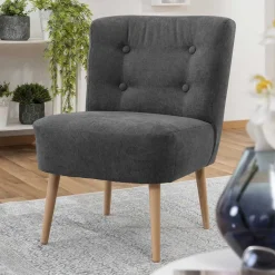 Hot Wohnen Wohnzimmer Sessel in Anthrazit - Rionja