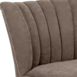 Discount Wohnen Wohnzimmer Sessel in Beigegrau Velours - Vomano