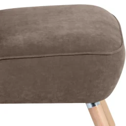 Discount Wohnen Wohnzimmer Sessel in Beigegrau Velours - Vomano