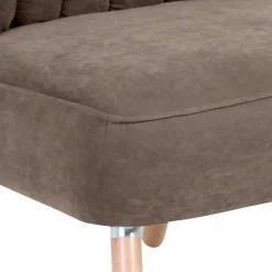 Discount Wohnen Wohnzimmer Sessel in Beigegrau Velours - Vomano