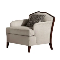 New Wohnen Wohnzimmer Sessel in Beige und Dunkelbraun - Freedoms