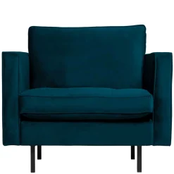 Discount Wohnen Wohnzimmer Sessel in Blau Samt - Cumagon