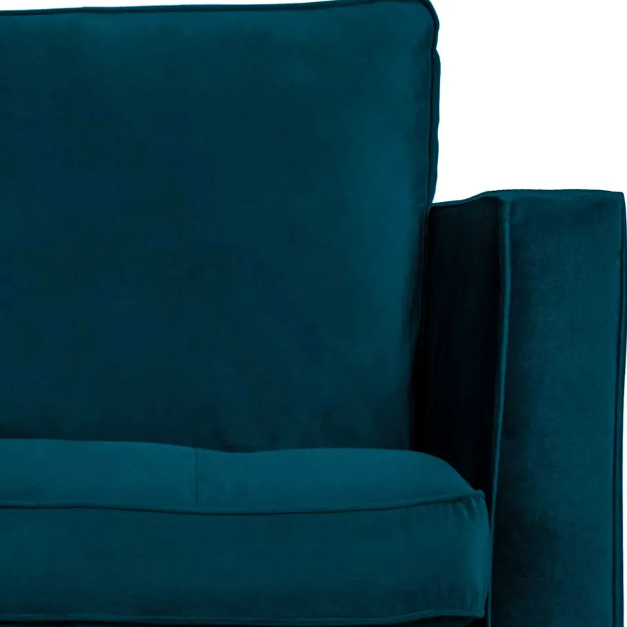 Discount Wohnen Wohnzimmer Sessel in Blau Samt - Cumagon