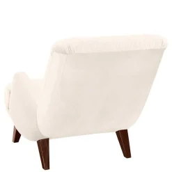 New Wohnen Wohnzimmer Sessel in Cremeweiß Samtvelours - Chalil