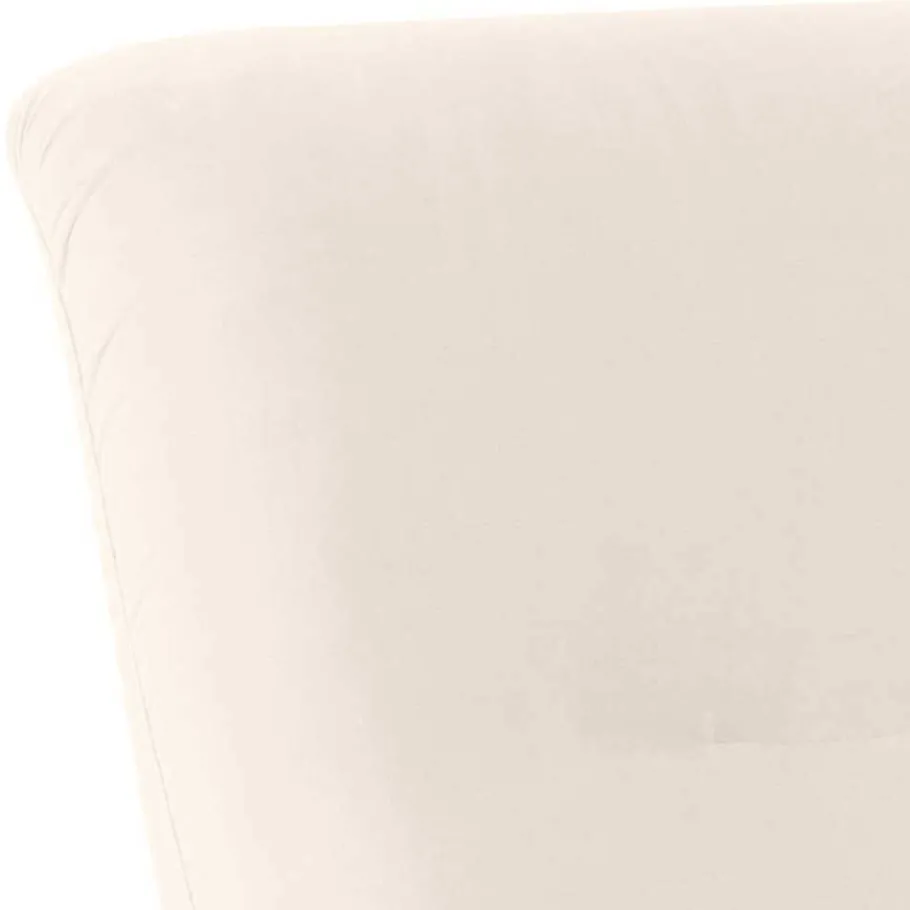 New Wohnen Wohnzimmer Sessel in Cremeweiß Samtvelours - Chalil