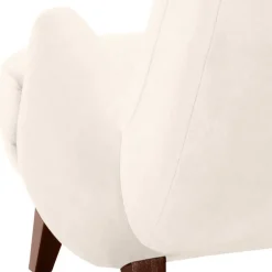 New Wohnen Wohnzimmer Sessel in Cremeweiß Samtvelours - Chalil
