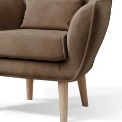 Clearance Wohnen Wohnzimmer Sessel in Hellbraun Samtbezug - Cooking