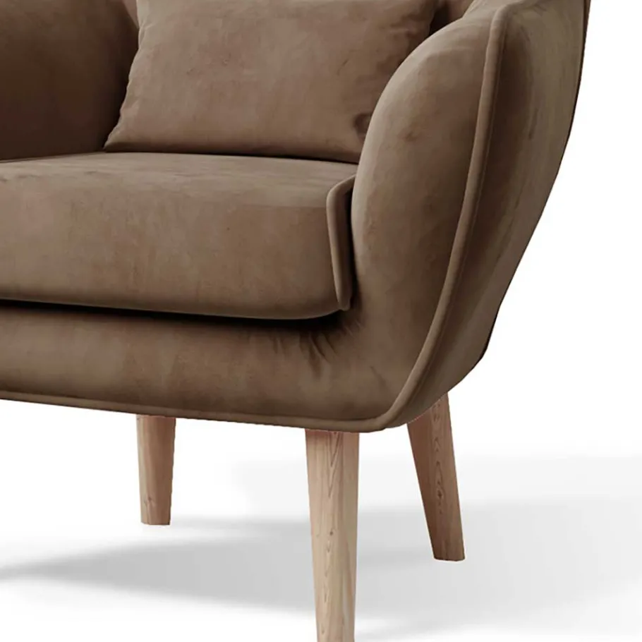 Clearance Wohnen Wohnzimmer Sessel in Hellbraun Samtbezug - Cooking