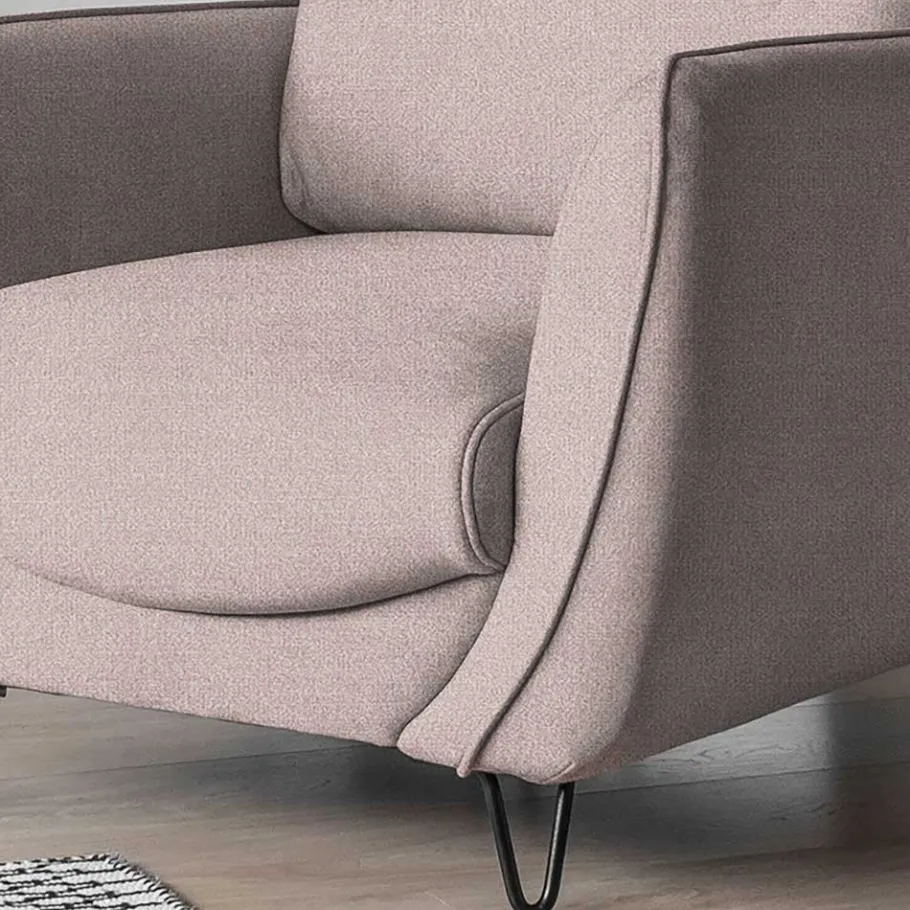 Outlet Wohnen Wohnzimmer Sessel in Hellrosa - Udiessa
