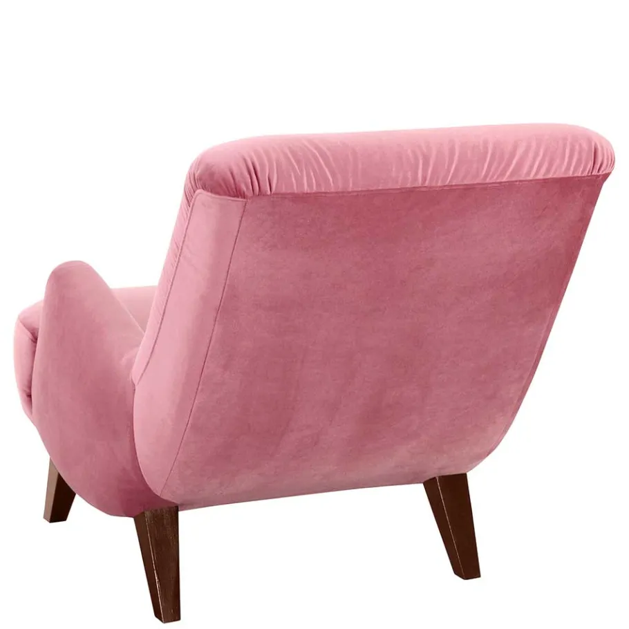 Online Wohnen Wohnzimmer Sessel in Rosa und Nussbaum - Jily