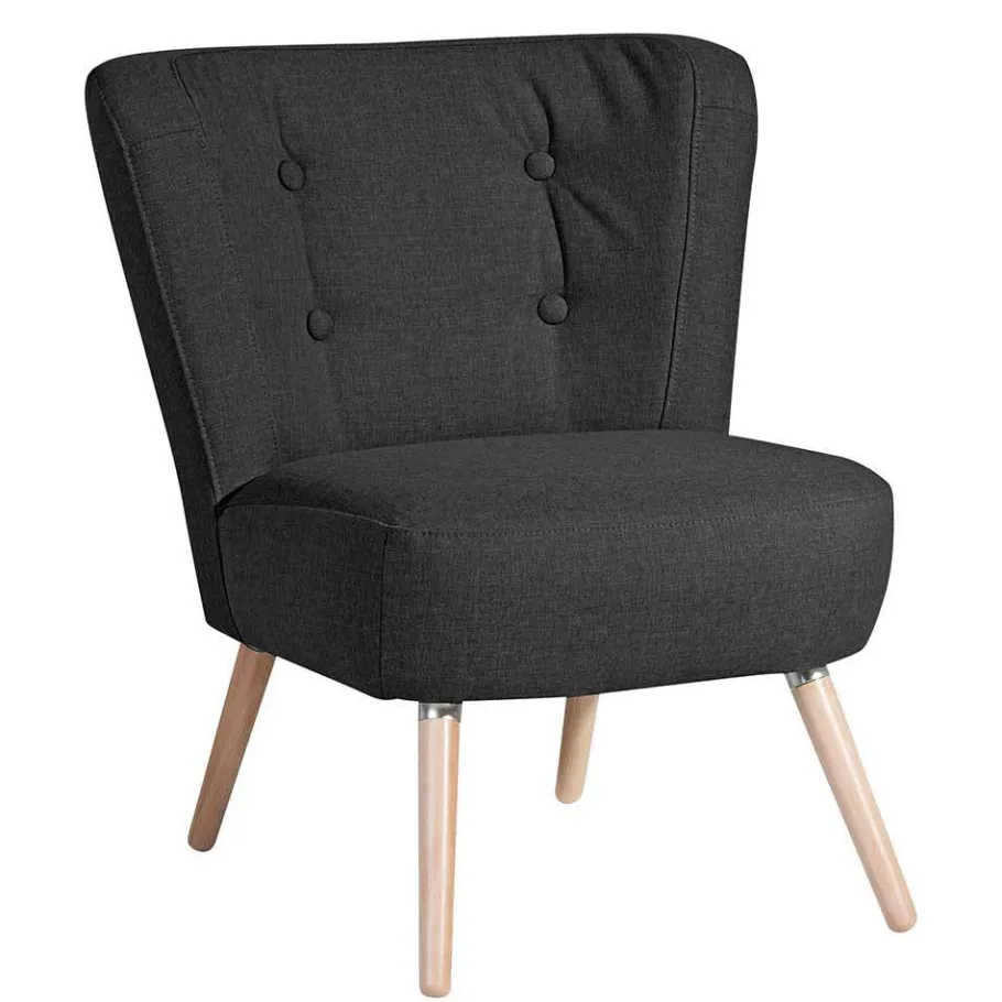 Clearance Wohnen Wohnzimmer Sessel in Schwarz Stoffbezug - Adaliz