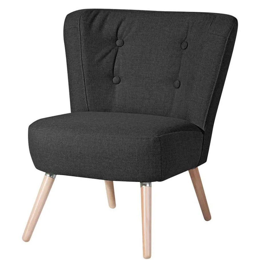 Clearance Wohnen Wohnzimmer Sessel in Schwarz Stoffbezug - Adaliz