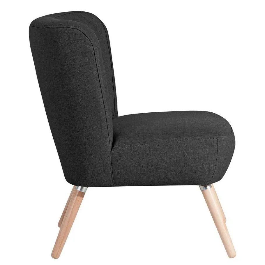 Clearance Wohnen Wohnzimmer Sessel in Schwarz Stoffbezug - Adaliz