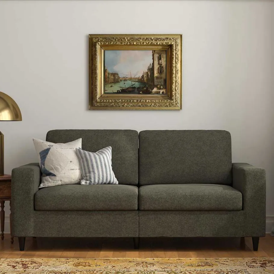 Hot Wohnen Wohnzimmer Sofa in Grau Stoffbezug - Alicia