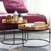 Clearance Wohnen Wohnzimmer Tablett-Tische in Gold - Viborg (zweiteilig)