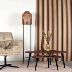 Outlet Wohnen Wohnzimmer Tisch Duo in Dunkelbraun - Pulvaria (zweiteilig)