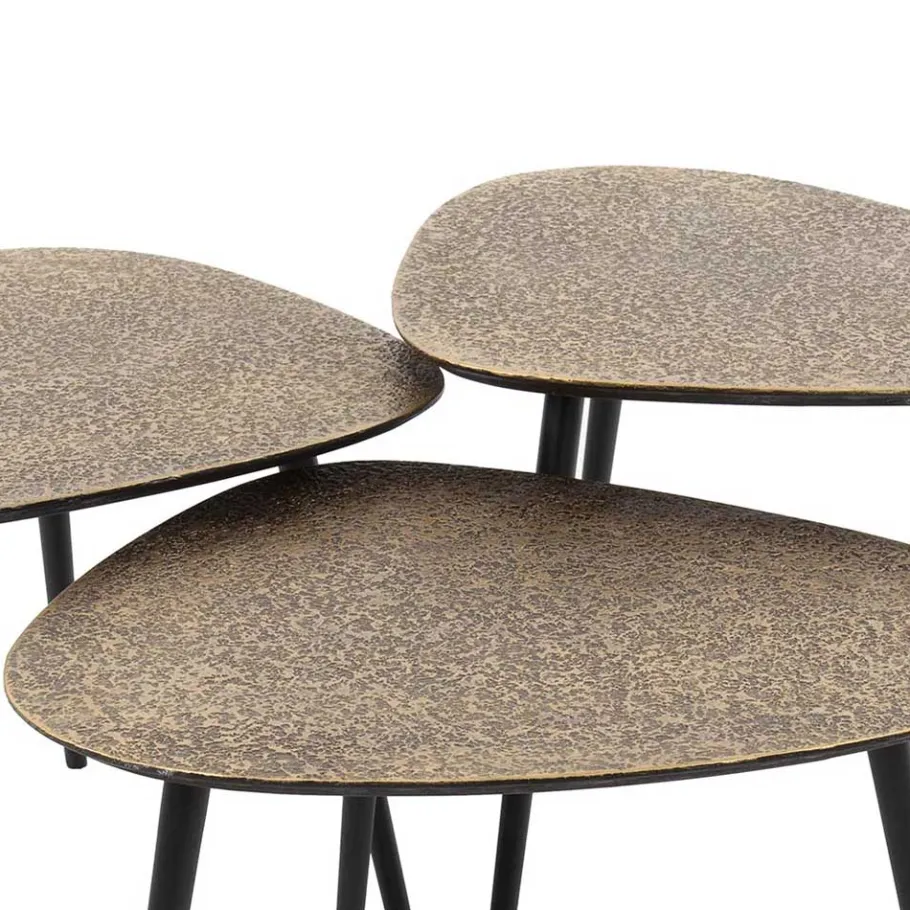 Outlet Wohnen Wohnzimmer Tisch Trio Wankelform - Emra (dreiteilig)