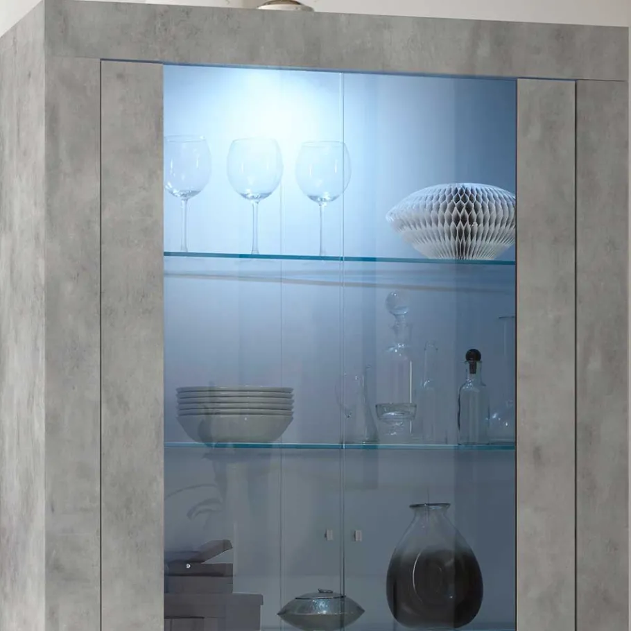 Sale Wohnen Wohnzimmer Vitrine in Beton Optik - Vareika