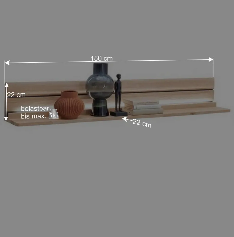 Outlet Wohnen Wohnzimmer Wandboard aus hellem Massivholz - Azzurian