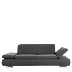 Best Wohnen Wohnzimmercouch in Anthrazit mit Chrom - Venezia