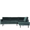 Online Wohnen Wohnzimmercouch L-Design in Petrol Blau - Fledos