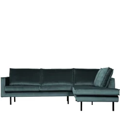 Online Wohnen Wohnzimmercouch L-Design in Petrol Blau - Fledos