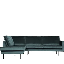 Online Wohnen Wohnzimmercouch L-Design in Petrol Blau - Fledos