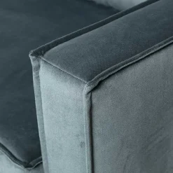 Online Wohnen Wohnzimmercouch L-Design in Petrol Blau - Fledos