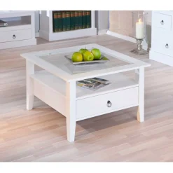 Discount Wohnen Wohnzimmermöbel Set Rosanna in Weiß (vierteilig)