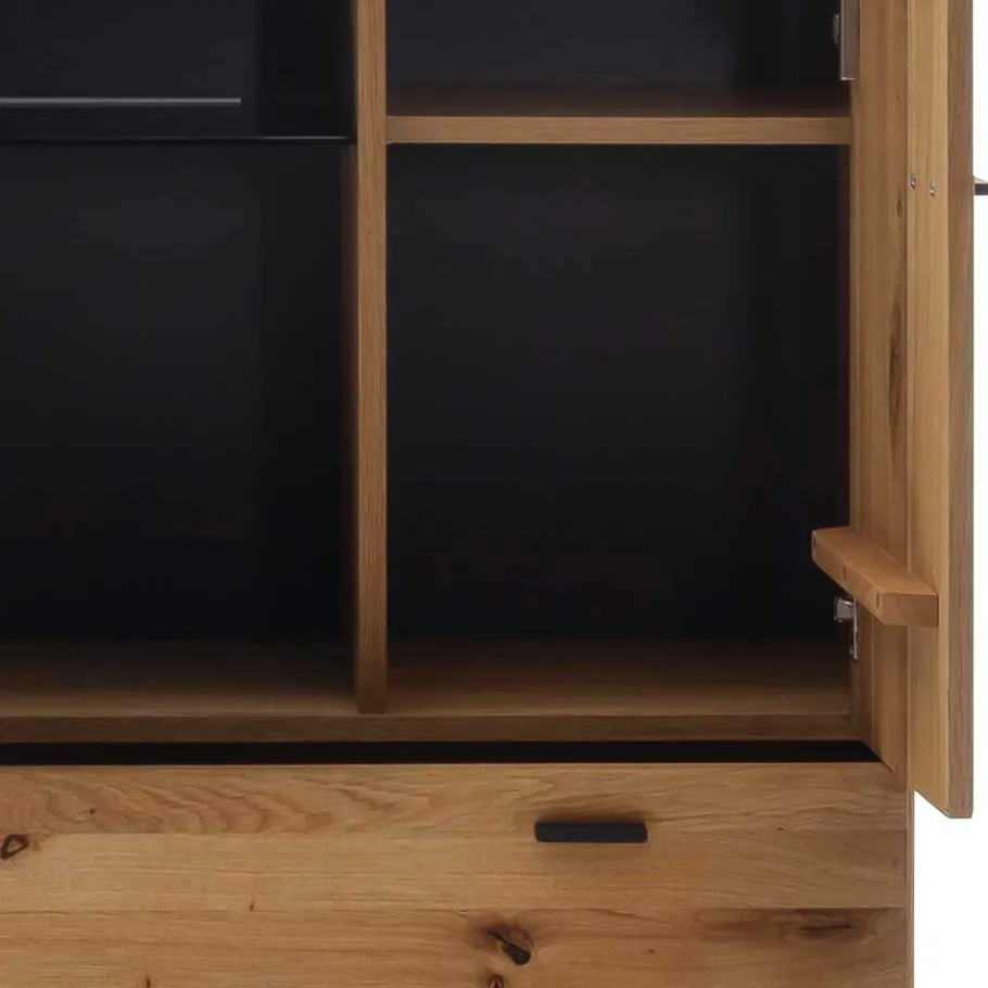 Hot Wohnen Wohnzimmerschrank mit Glas Einsatz - 100x186x38 - Flacona