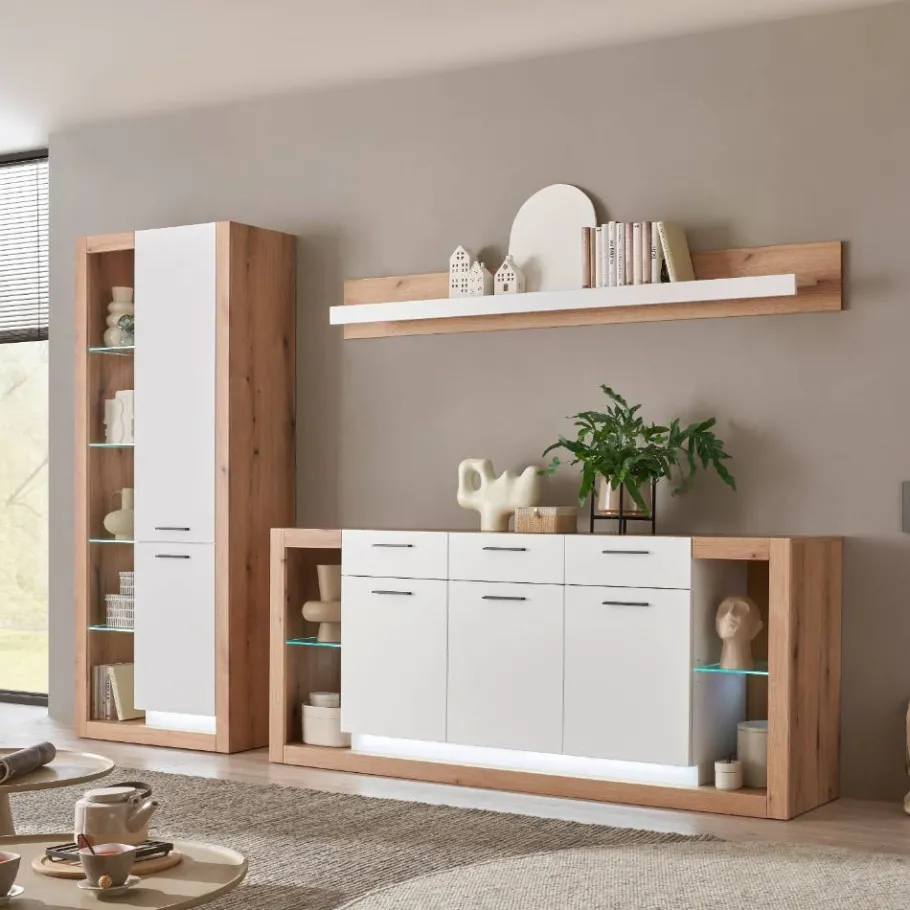 Sale Wohnen Wohnzimmerschränke und Wandboard Set - Adejano (dreiteilig)