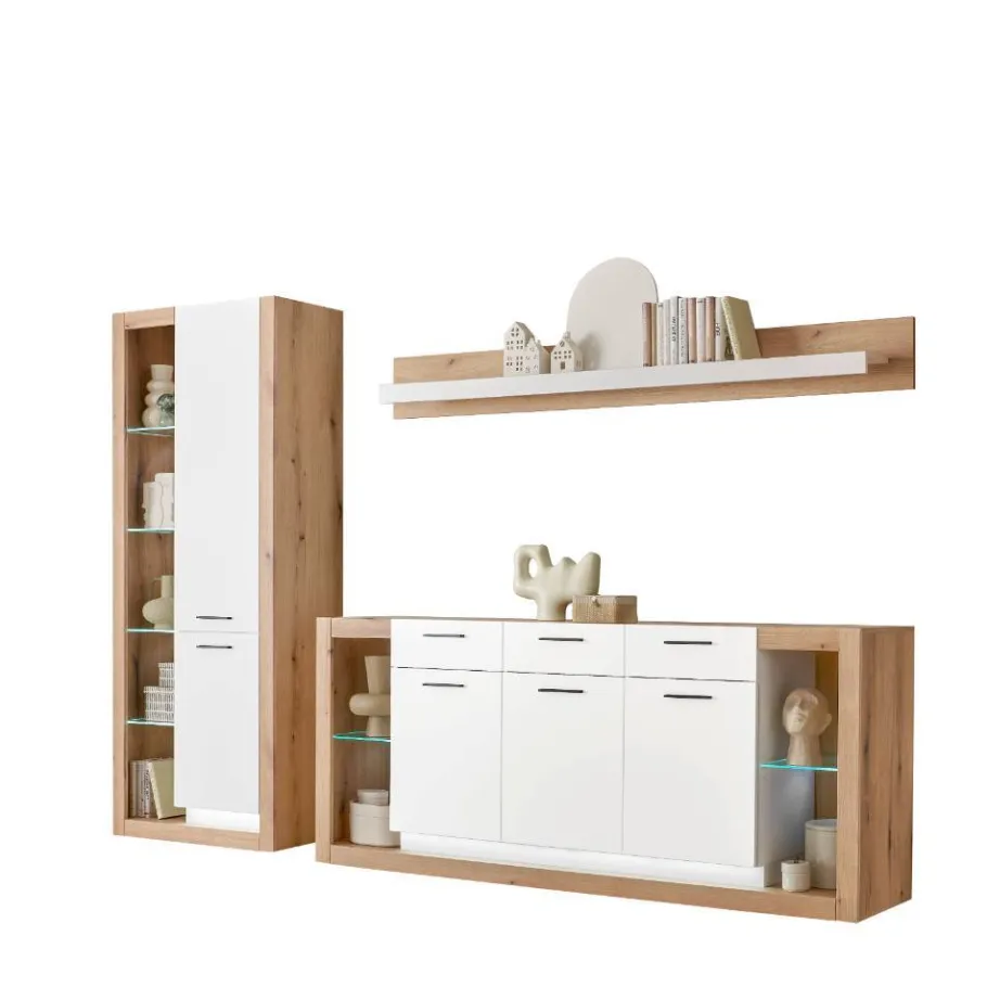 Sale Wohnen Wohnzimmerschränke und Wandboard Set - Adejano (dreiteilig)
