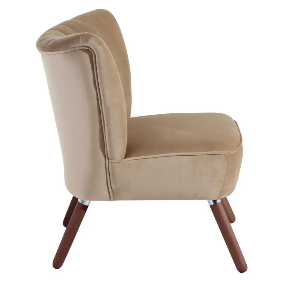 Clearance Wohnen Wohnzimmersessel in Beige und Nussbaum - Boldo