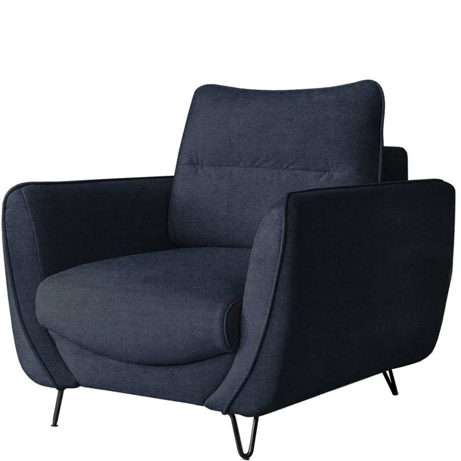 Sale Wohnen Wohnzimmersessel in Blaugrau Velours - Chiyom
