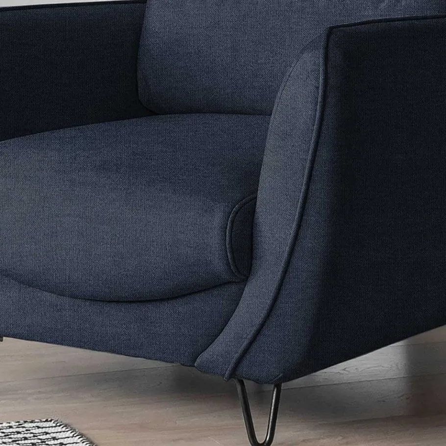Sale Wohnen Wohnzimmersessel in Blaugrau Velours - Chiyom