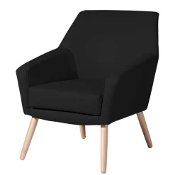 Outlet Wohnen Wohnzimmersessel in Schwarz Kunstleder - Ciabeta
