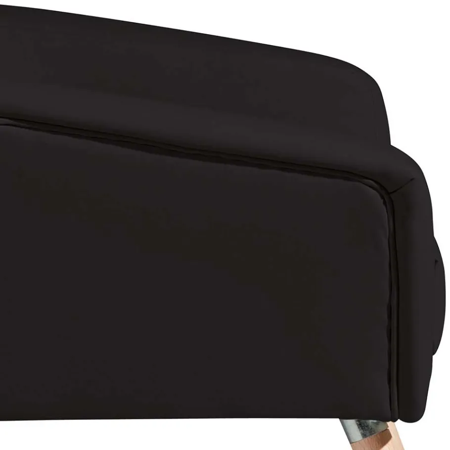 Outlet Wohnen Wohnzimmersessel in Schwarz Kunstleder - Ciabeta