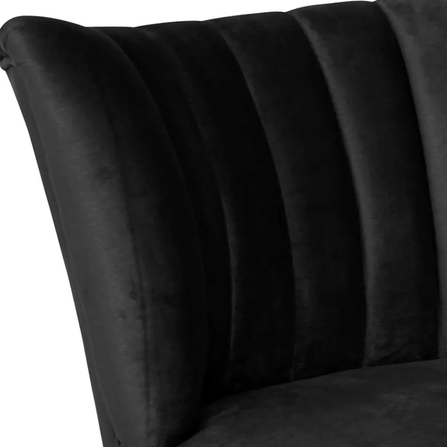 Hot Wohnen Wohnzimmersessel in Schwarz Samtvelours - Vulias