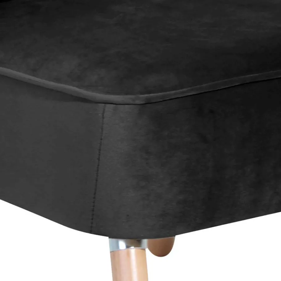 Hot Wohnen Wohnzimmersessel in Schwarz Samtvelours - Vulias